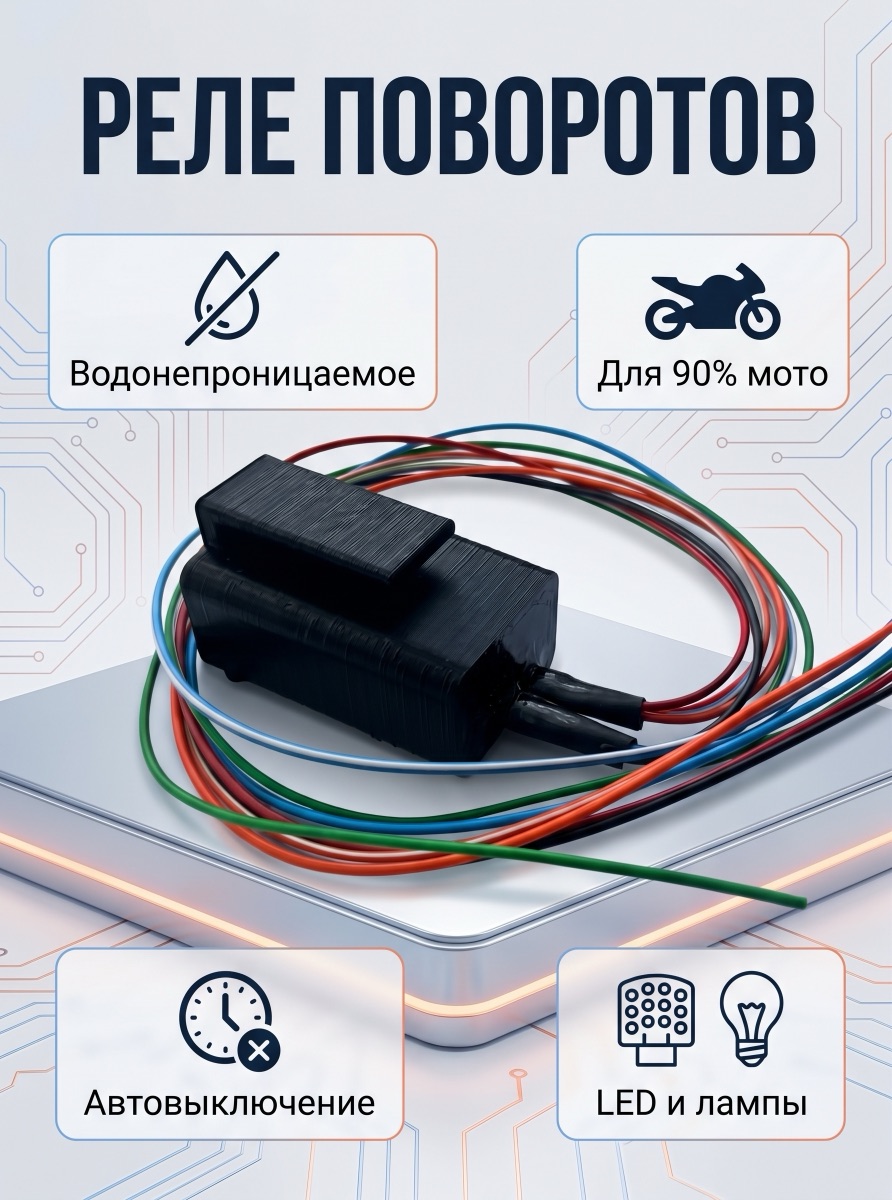 Реле поворотов с функцией «Аварийка» — внешний вид
